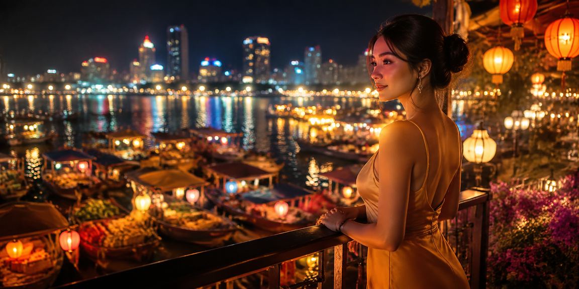 Người chơi cá cược tại chợ đêm Nha Trang với điện thoại di động trên tay